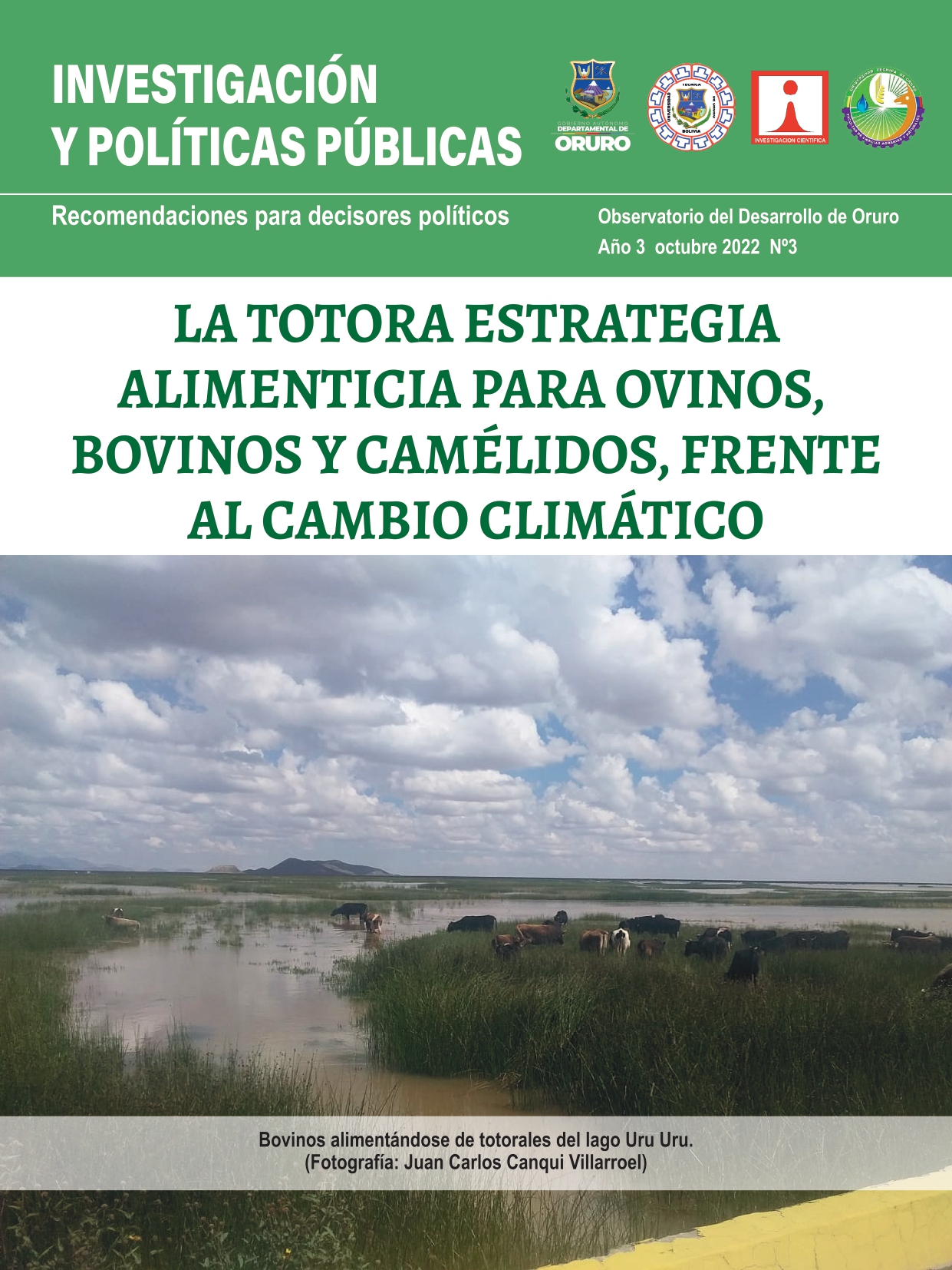 LA TOTORA ESTRATEGIA ALIMENTICIA PARA OVINOS, BOVINOS Y CAMÉLIDOS, FRENTE AL CAMBIO CLIMÁTICO